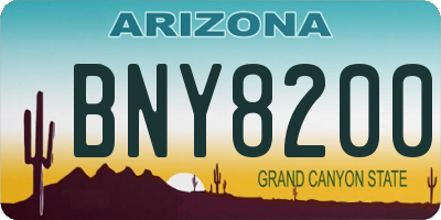 AZ license plate BNY8200