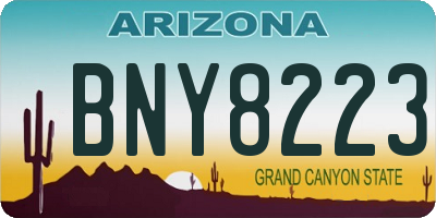 AZ license plate BNY8223