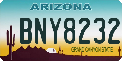 AZ license plate BNY8232