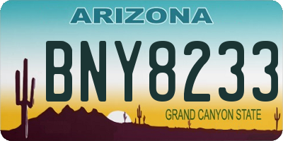 AZ license plate BNY8233