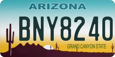AZ license plate BNY8240