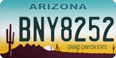 AZ license plate BNY8252