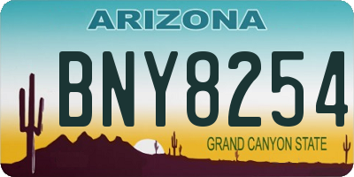 AZ license plate BNY8254