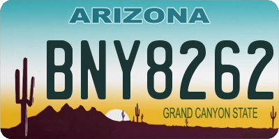 AZ license plate BNY8262