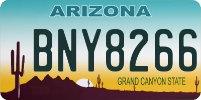 AZ license plate BNY8266