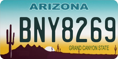 AZ license plate BNY8269