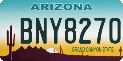 AZ license plate BNY8270