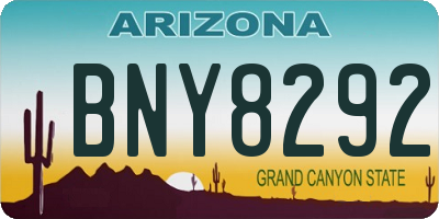 AZ license plate BNY8292