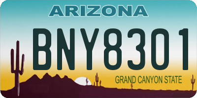 AZ license plate BNY8301