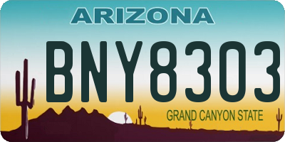 AZ license plate BNY8303