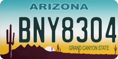 AZ license plate BNY8304