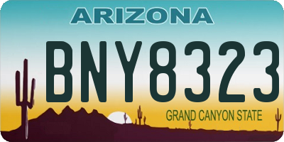 AZ license plate BNY8323