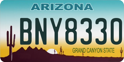 AZ license plate BNY8330