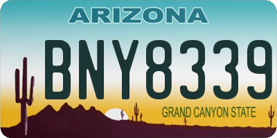 AZ license plate BNY8339