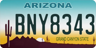 AZ license plate BNY8343