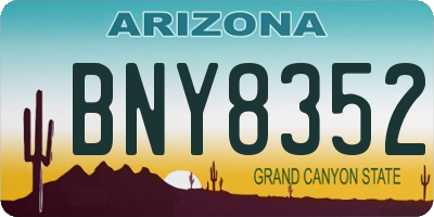 AZ license plate BNY8352