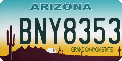 AZ license plate BNY8353