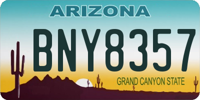 AZ license plate BNY8357