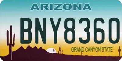 AZ license plate BNY8360