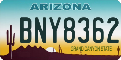 AZ license plate BNY8362