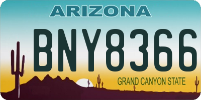 AZ license plate BNY8366