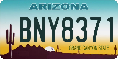 AZ license plate BNY8371