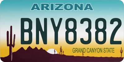 AZ license plate BNY8382