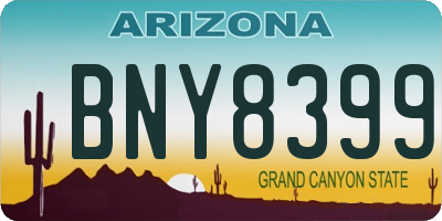 AZ license plate BNY8399