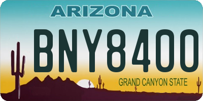 AZ license plate BNY8400