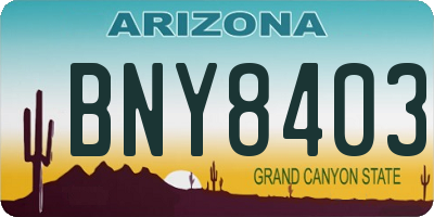 AZ license plate BNY8403
