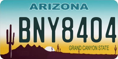 AZ license plate BNY8404