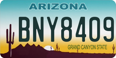 AZ license plate BNY8409