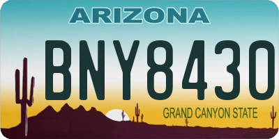 AZ license plate BNY8430