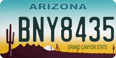 AZ license plate BNY8435
