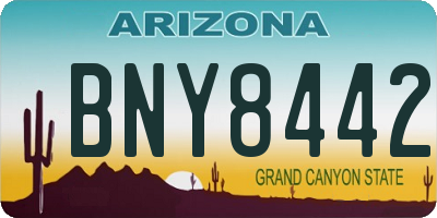 AZ license plate BNY8442