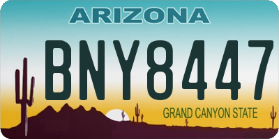 AZ license plate BNY8447