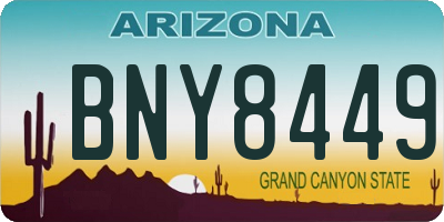 AZ license plate BNY8449