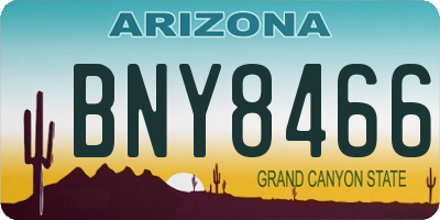 AZ license plate BNY8466