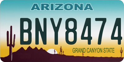 AZ license plate BNY8474