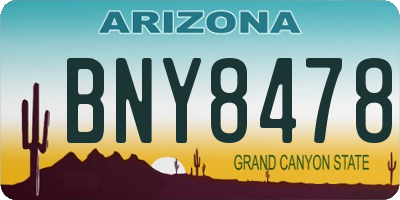 AZ license plate BNY8478