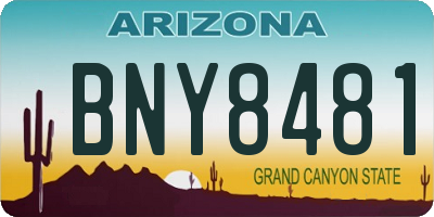 AZ license plate BNY8481