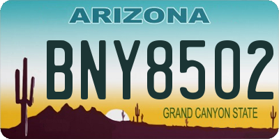 AZ license plate BNY8502