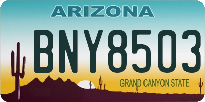 AZ license plate BNY8503