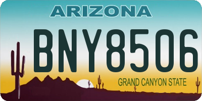 AZ license plate BNY8506