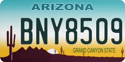 AZ license plate BNY8509
