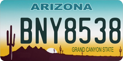 AZ license plate BNY8538