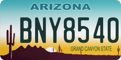 AZ license plate BNY8540