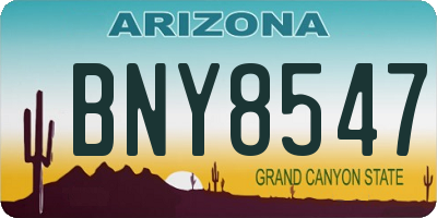 AZ license plate BNY8547