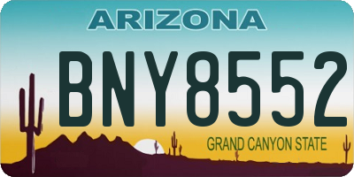 AZ license plate BNY8552