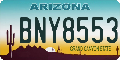 AZ license plate BNY8553